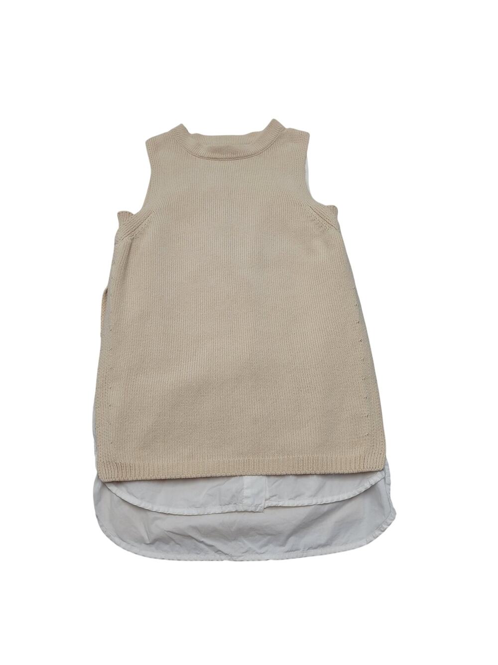 Brochu Walker layered sweater vest shirttail button down cream ecru minimalist